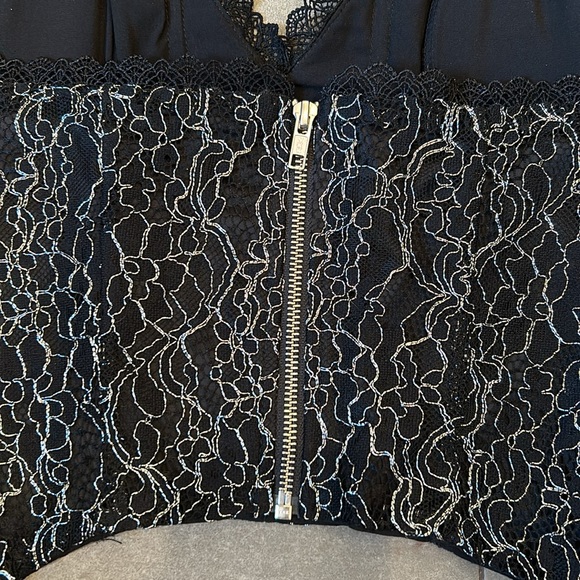 h:ours Black and Silver Corset Top - Picture 8 of 11